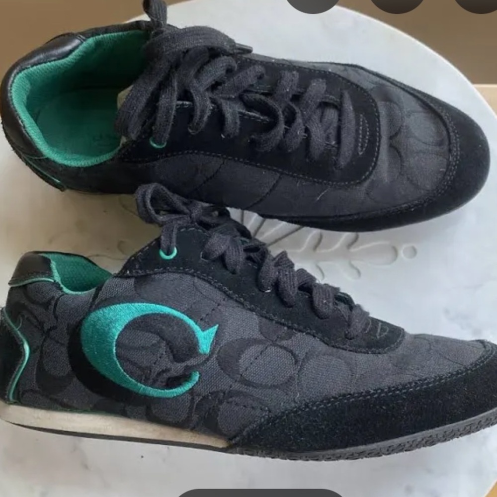 Coach Black and Teal Sole Sneakers